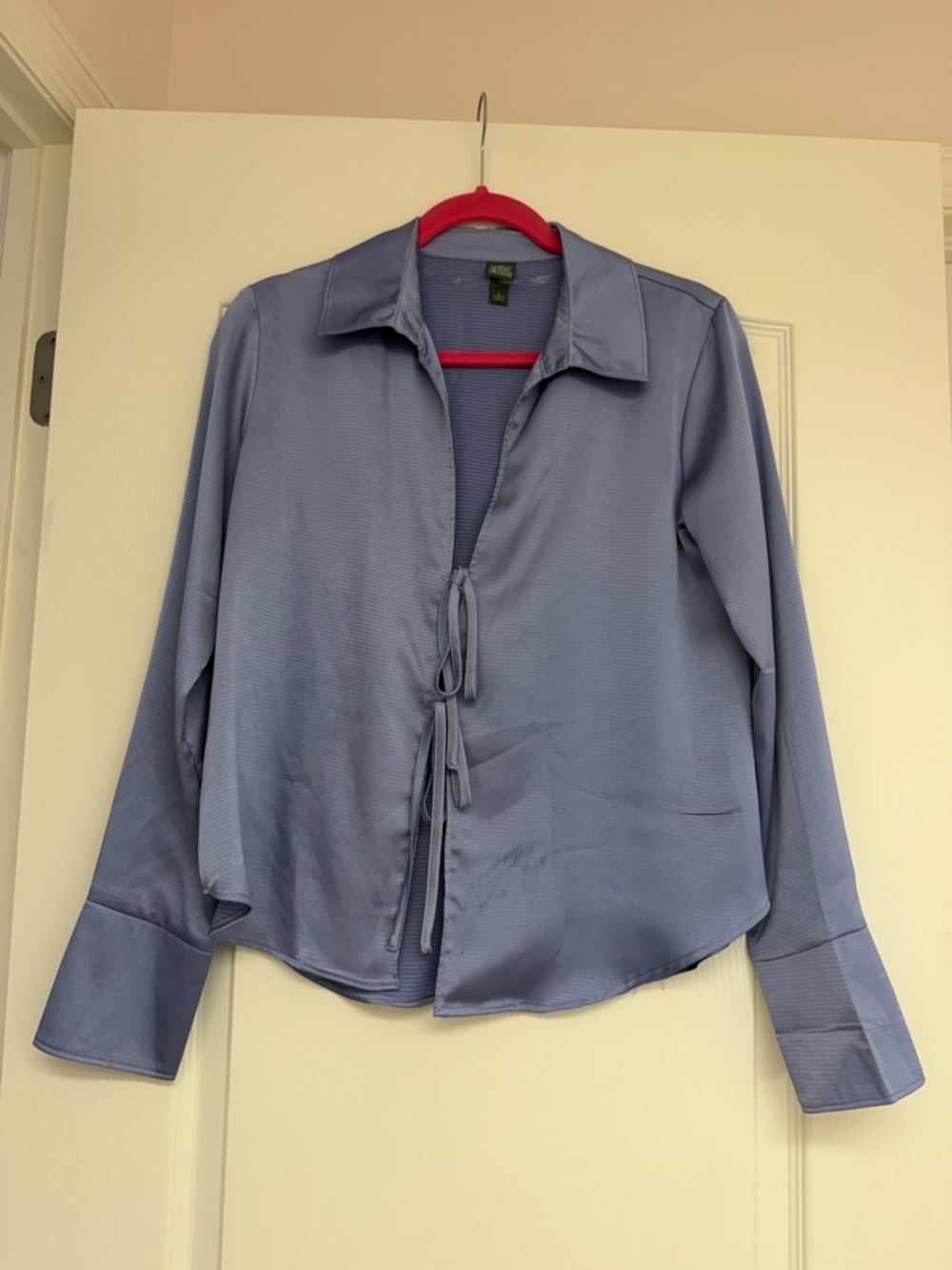 Wild Fable Purple Satin Tie-Front Blouse Size S